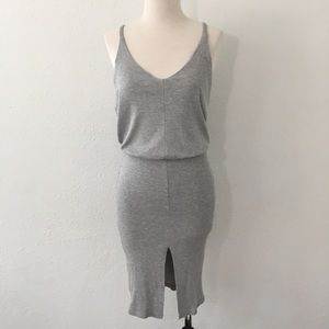 Ribbed midi dress, tie back